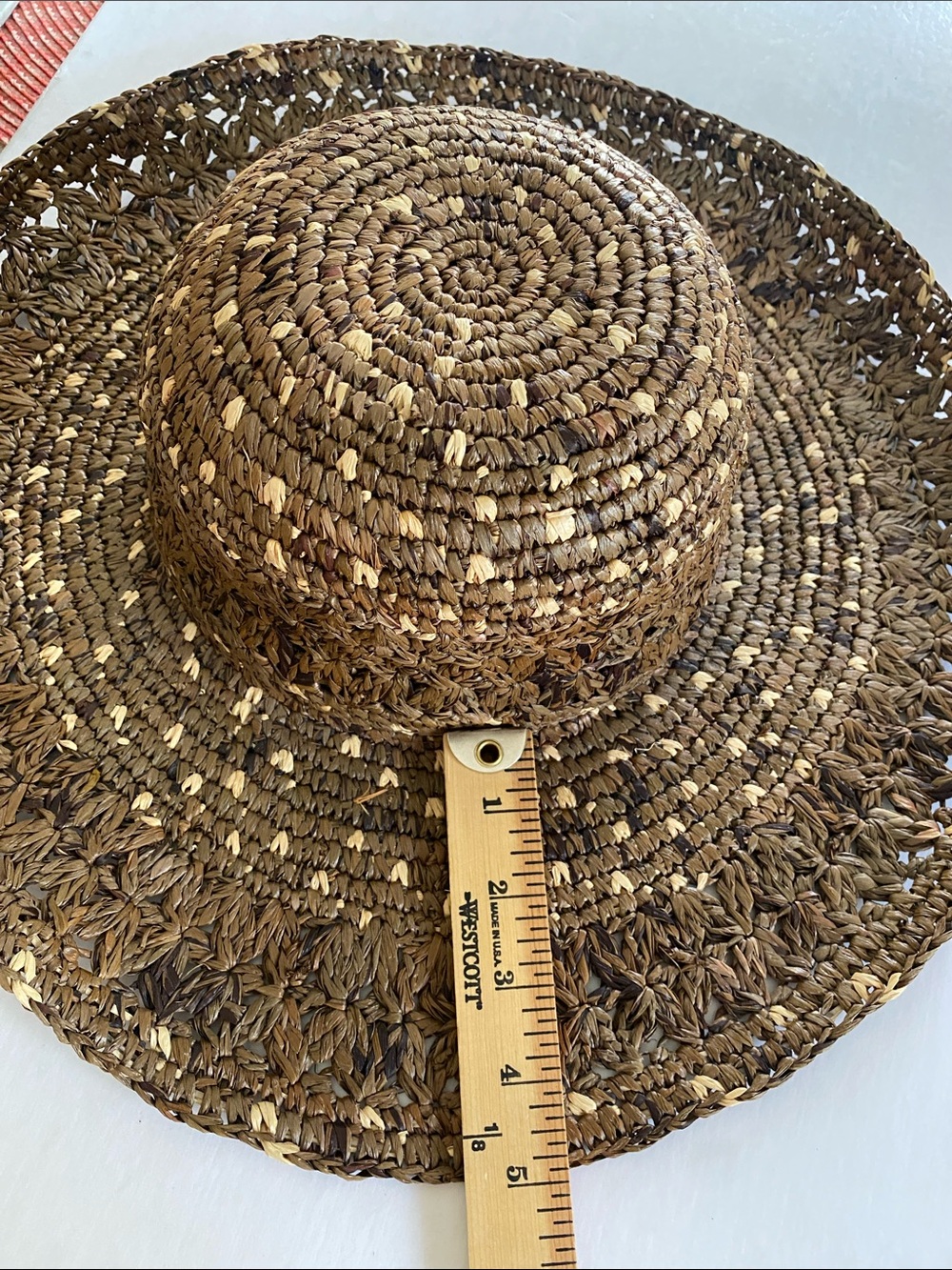 Peter Grimm Woven Straw Hat in Natural Brown and Tan